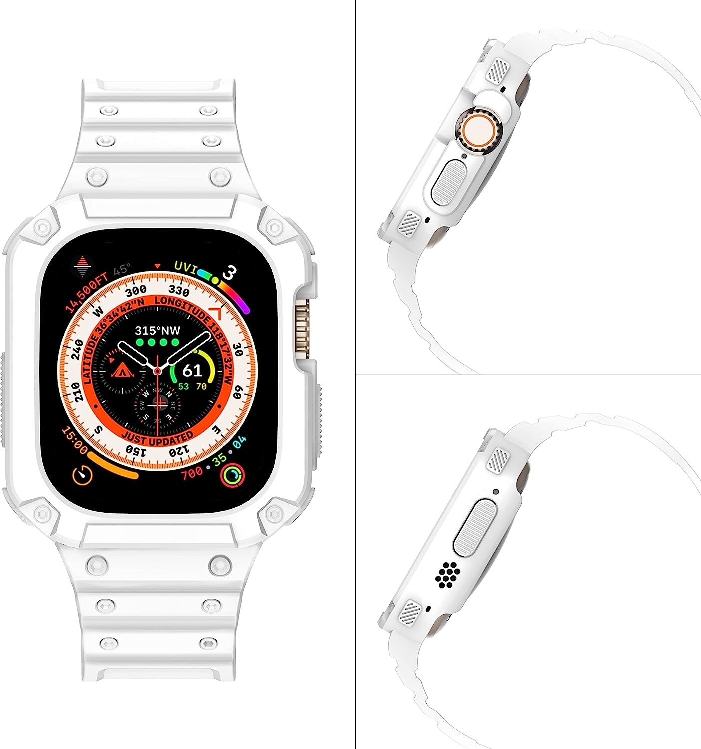 AIRYZGOOD Compatible for Apple Watch Band Ultra 49Mm with Bumper Case,Crystal Clear Soft Sport Wristband Shockproof Protector Case for Iwatch Ultra 49Mm  AIRYZGOOD   