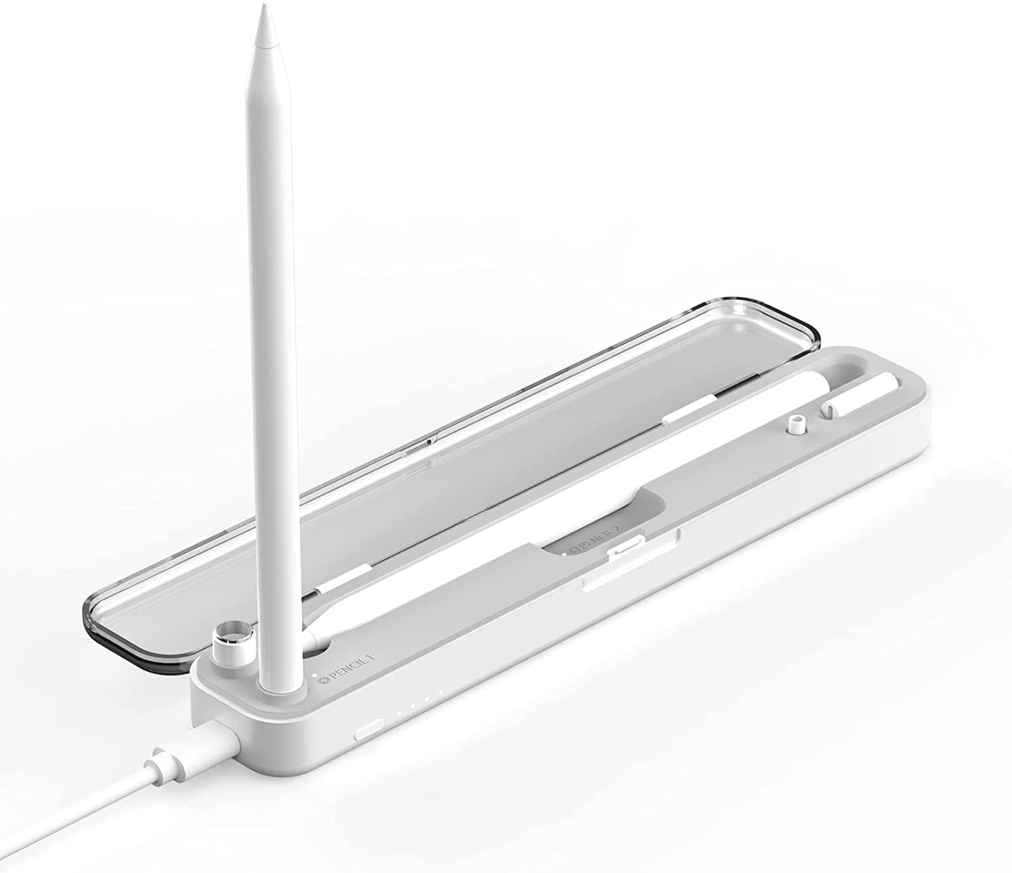 Magnetic Wireless Charging Case Compatible with Apple Pencil 2Nd Generation & 1St, Charger Dock for Ipad Stylus Pen,Carrying Case & Storage Protective Box for Ipad Penceil(With Battery)  CKINEE   