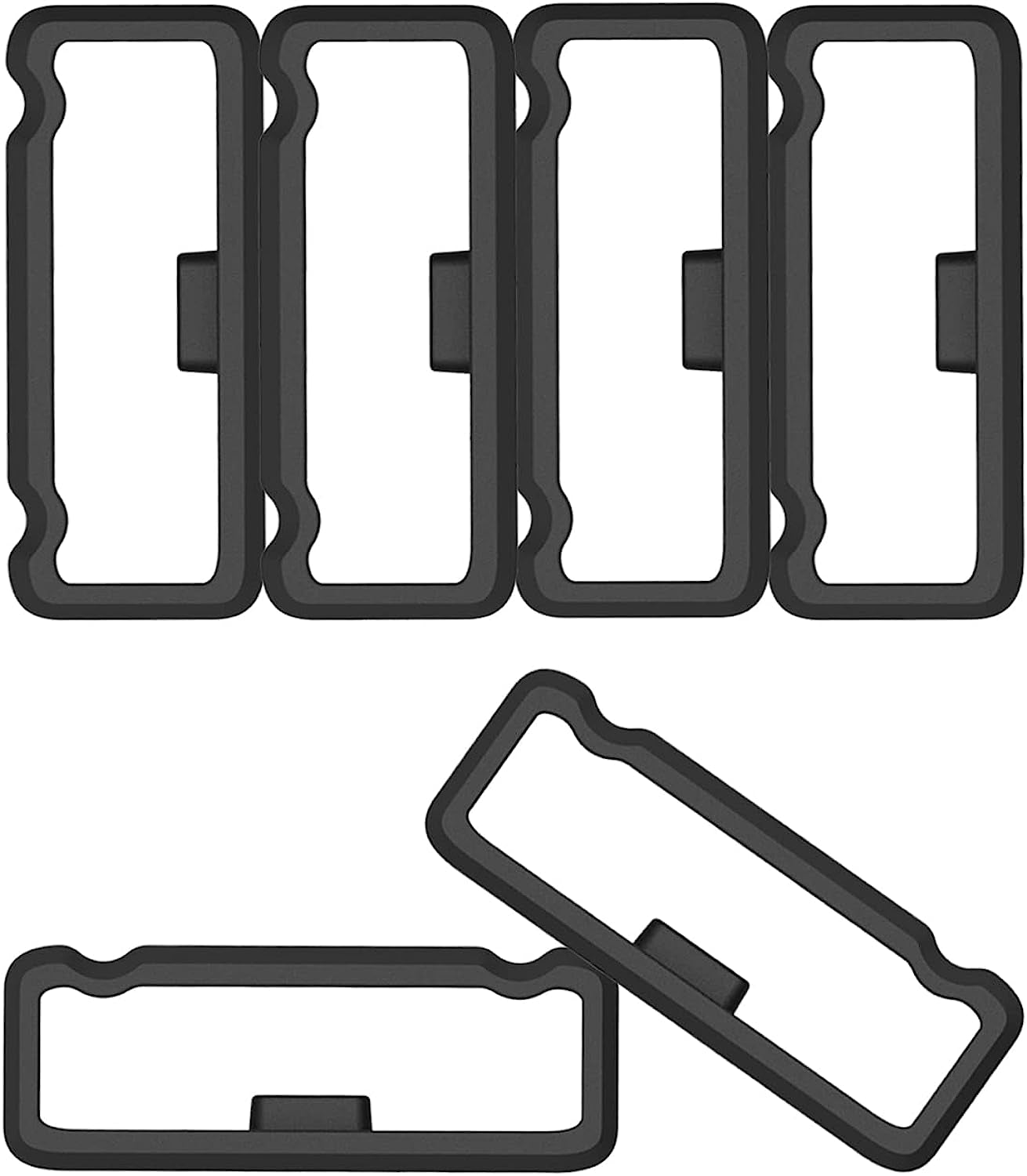 E ECSEM 6PCS Silicone Replacement Watch Band Loop Holder Keeper for 14Mm, 16Mm, 18Mm, 20Mm, 21Mm, 22Mm, 24Mm, 26Mm, 28Mm, 30Mm Fastener Rings Secure Rings Connector Band Loop Keeper  E ECSEM   
