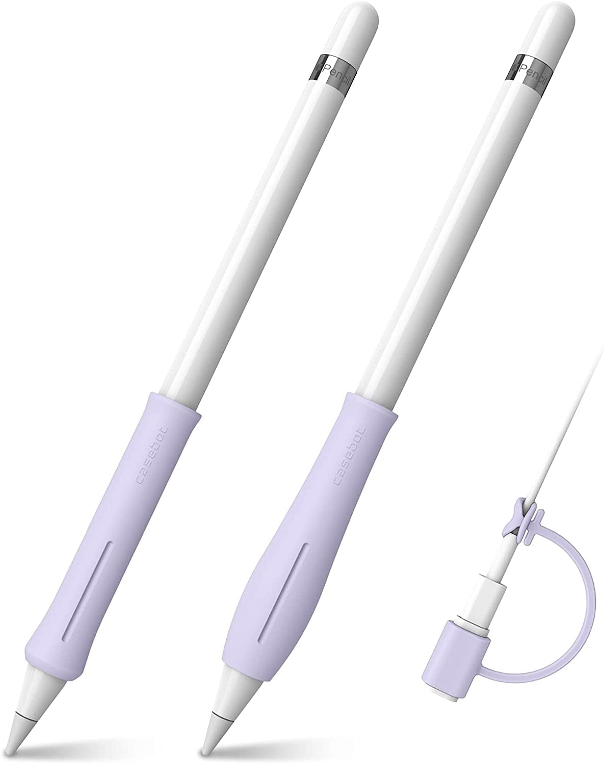 Fintie Silicone Grip Holder for Apple Pencil 1St 2Nd Generation, Protective Skin Sleeve Case Accessories Compatible with Apple Pencil 1 2, Ipad 10.2, Ipad 6Th Gen, Ipad Pro 11/12.9, Black  FINTIE Lilac Purple  