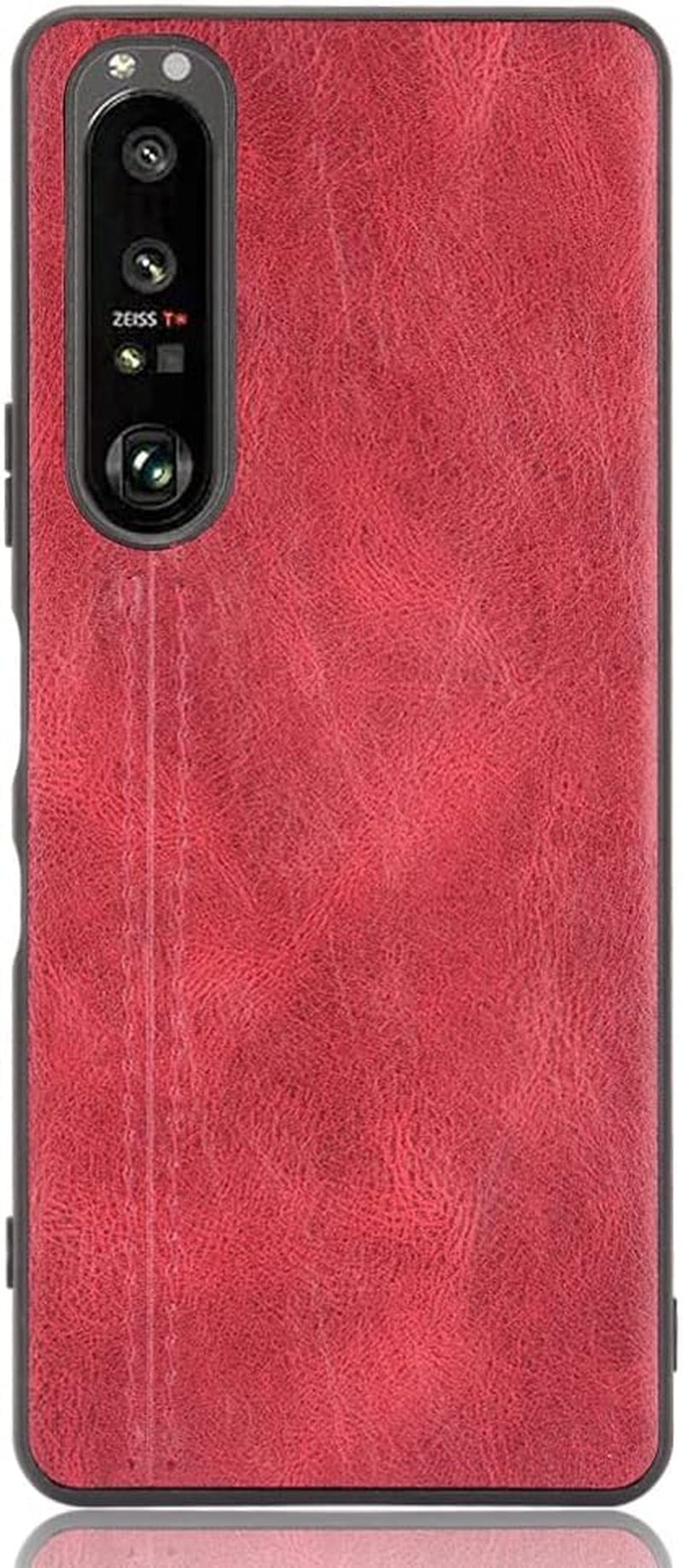 Phone Case for Sony Xperia 1 III, Case for Sony Xperia 1 III Cow-Like PU Leather Style Protector Cover, Non-Slip Shockproof Cover for Sony Xperia 1 III Case  Generic Red Sony Xperia 1 Iii 
