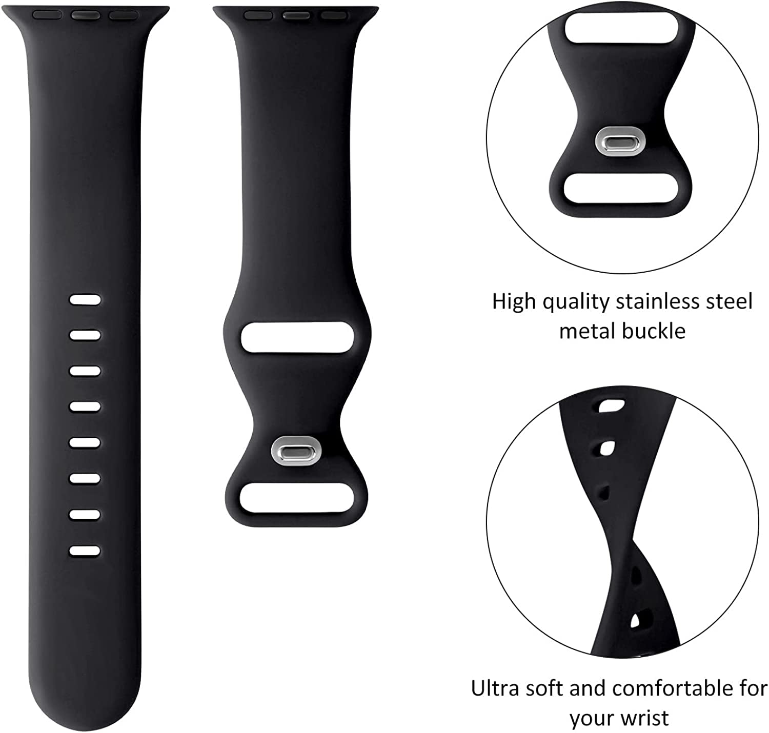 Acrbiutu Bands Compatible with Apple Watch 38Mm 40Mm 41Mm 42Mm 44Mm 45Mm 49Mm, Replacement Soft Silicone Sport Accessory Strap Wristbands for Iwatch Series Ultra 8/7/6/5/4/3/2/1 SE Women Men  Acrbiutu   