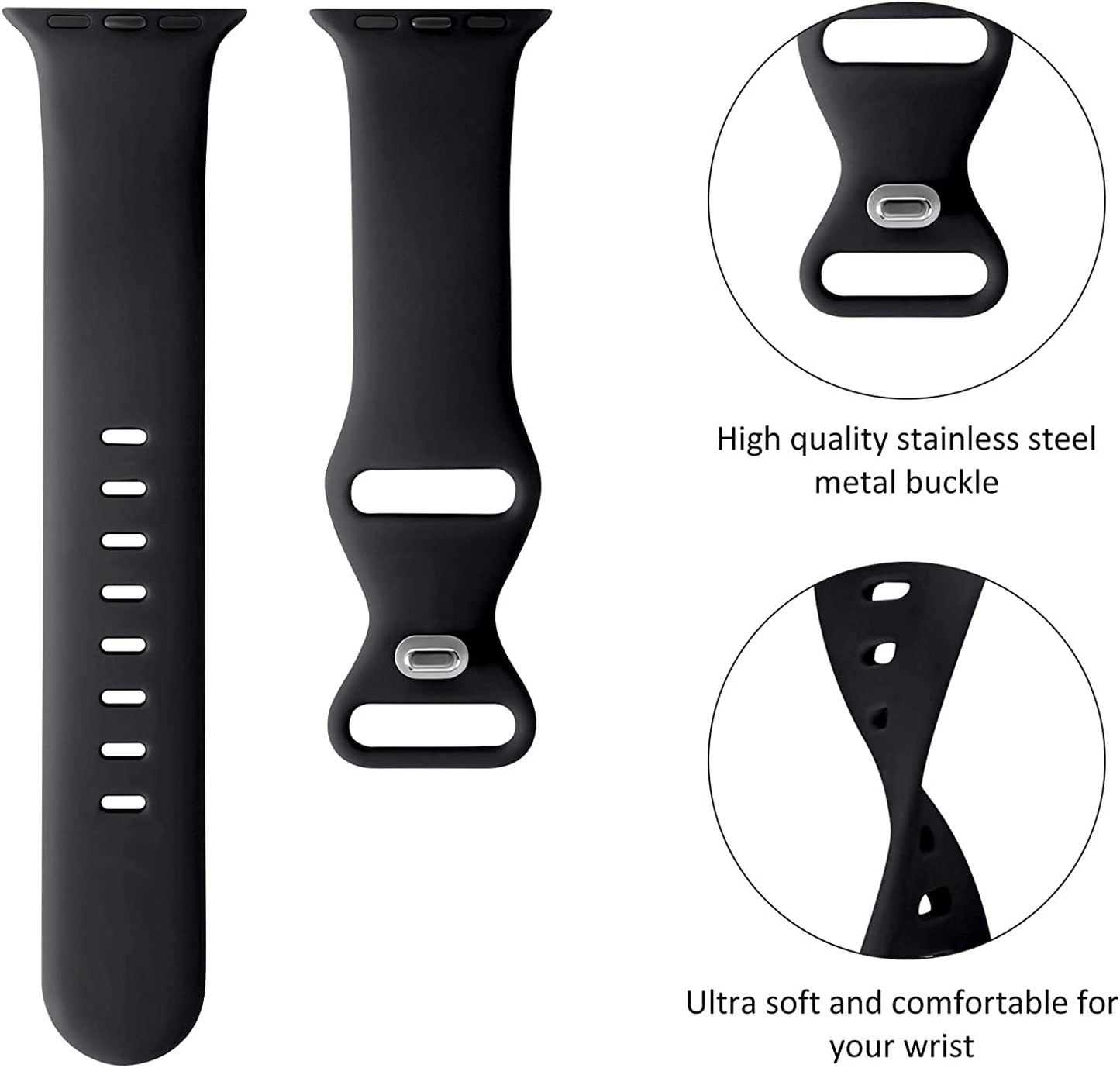 Acrbiutu Bands Compatible with Apple Watch 38Mm 40Mm 41Mm 42Mm 44Mm 45Mm 49Mm, Replacement Soft Silicone Sport Accessory Strap Wristbands for Iwatch Series Ultra 8/7/6/5/4/3/2/1 SE Women Men  Acrbiutu   
