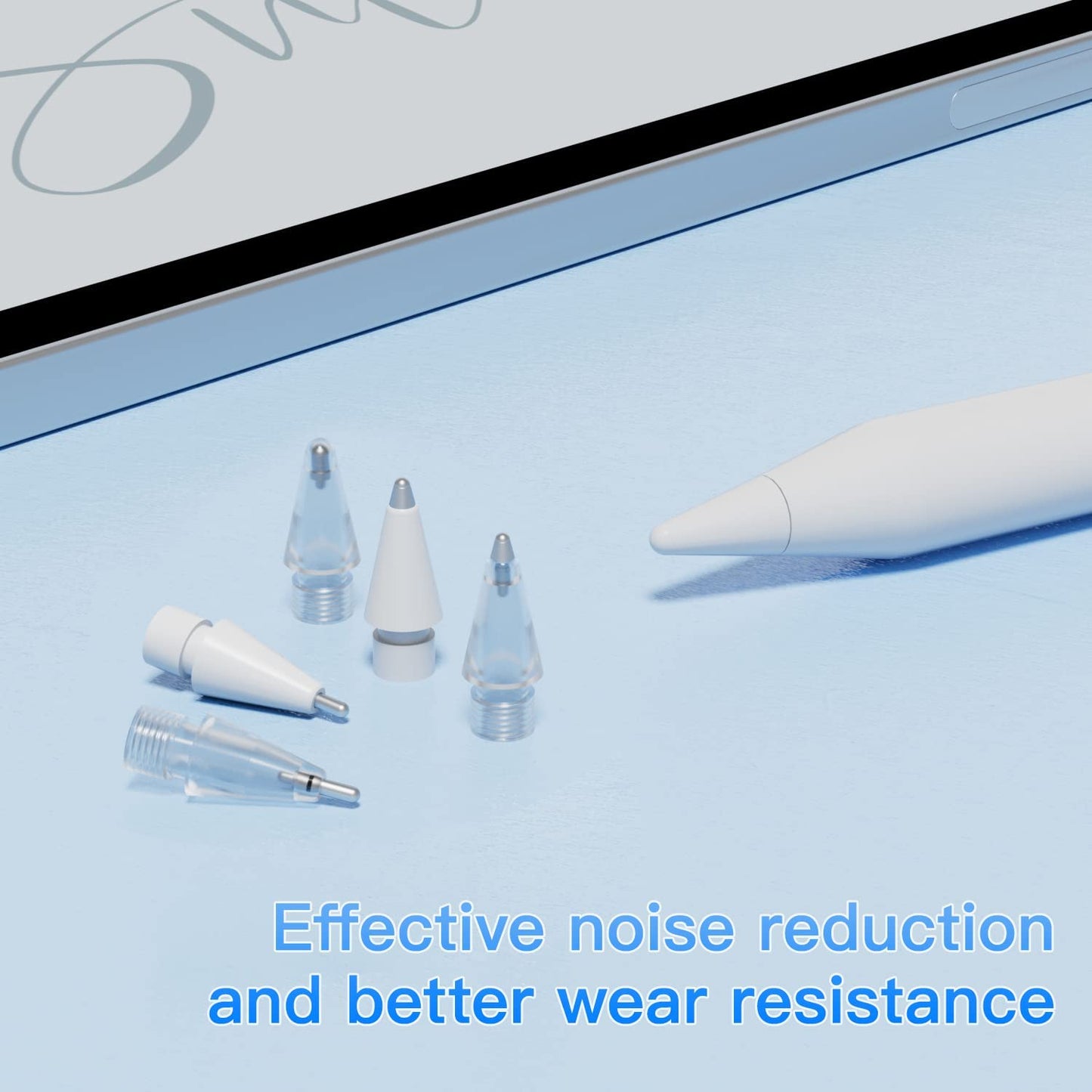 Upgraded Replacement Tips Compatible with Apple Pencil 1St/2Nd Generation&Logitech Crayon, No Wear Out Precise Control Rounded Metal Pencil Nibs for Ipad Pro/Air/Mini Pencil, 6 Pack  Qreninv   