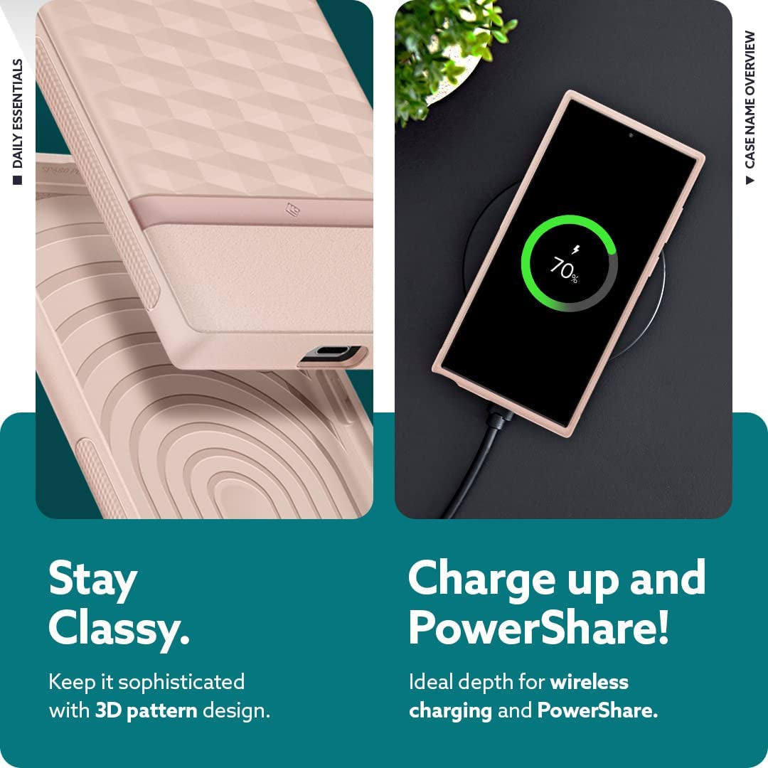 Caseology Parallax for Galaxy S22 Ultra Case Enhanced Ergonomic Design - Indi Pink  Spigen   