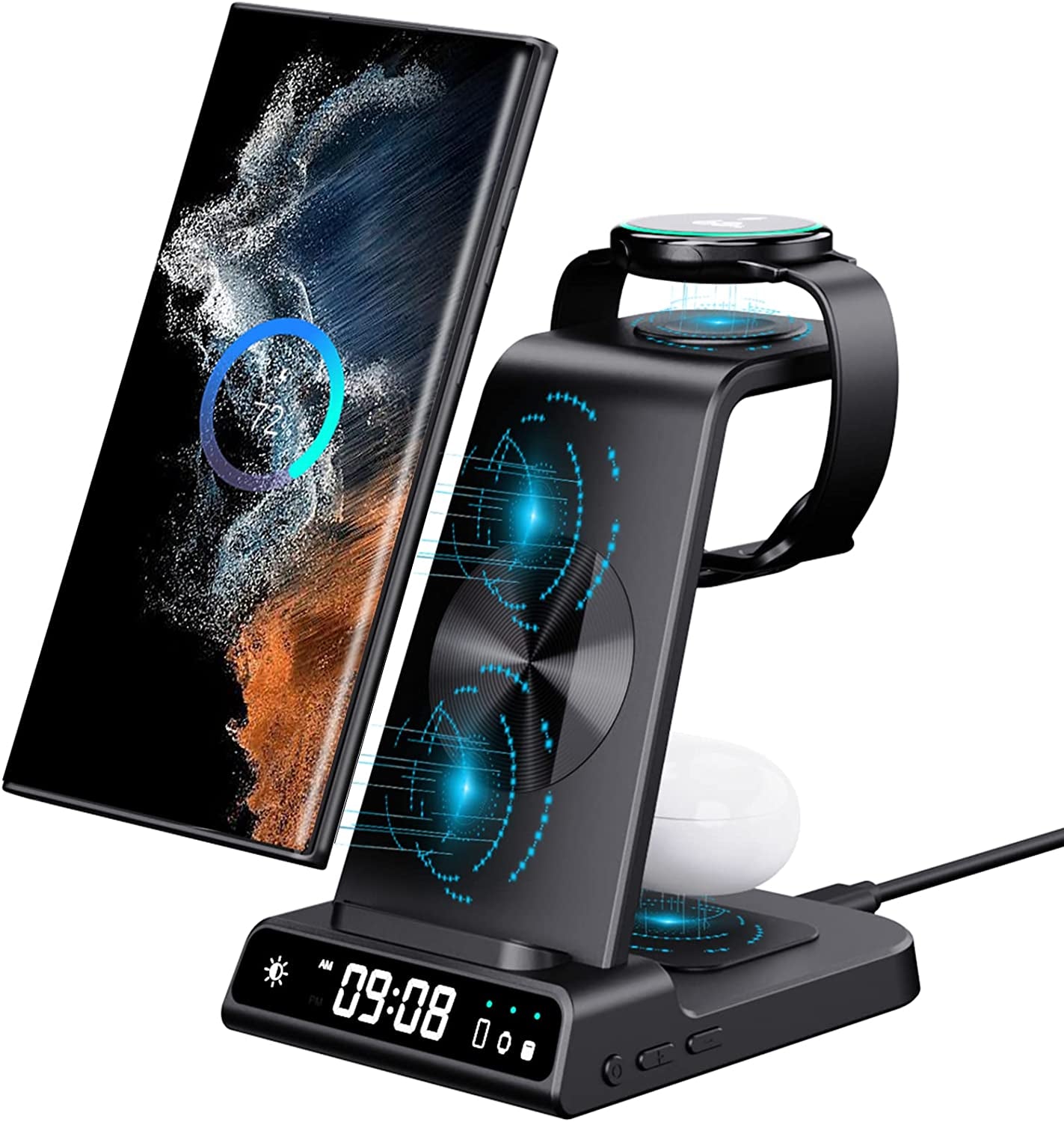 Wireless Charger for Samsung Charging Station, 3 in 1 Android Phone Trio Multiple Devices Charger for Samsung S23 Ultra/Galaxy S22 Ultra/S21/Z Flip/Fold 4/Buds, Charger for Galaxy Watch 5 Pro/4/3  Shenzhen Xuanfeng Innovation Technology Co., Ltd.   