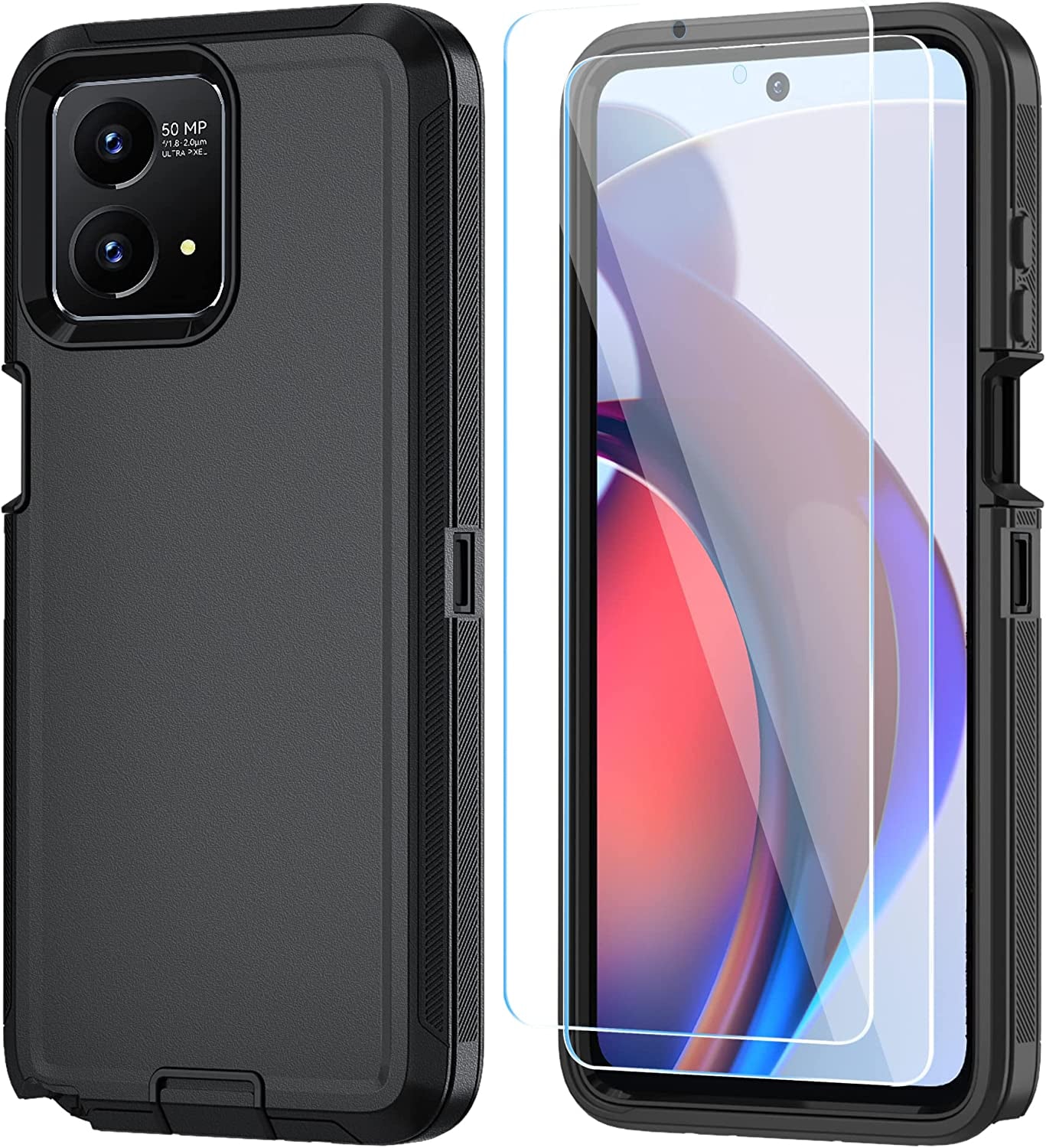 ONOLA for Motorola Moto G Stylus 5G 2023 Case with HD Screen Protector(2 Packs) [Not for Moto G Stylus 5G/4G 2022], Shockproof Dustproof 3 in 1 Durable Case for Moto G Stylus 5G 2023 (Black)  ONOLA   