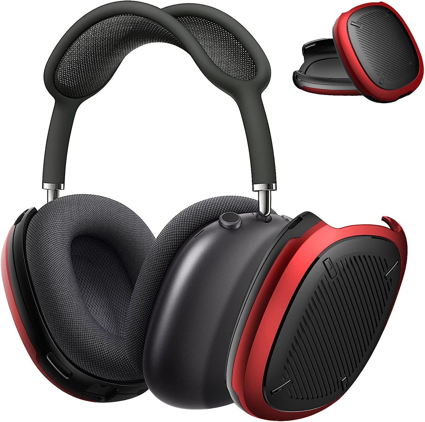 Case Cover for Airpods Max Headphones, TPU Anti-Scratch Ear Cups Cover for Airpods Max, Hard Rugged Shockproof Accessories Protective Cover for Apple Airpods Max (Red)  PonKet   