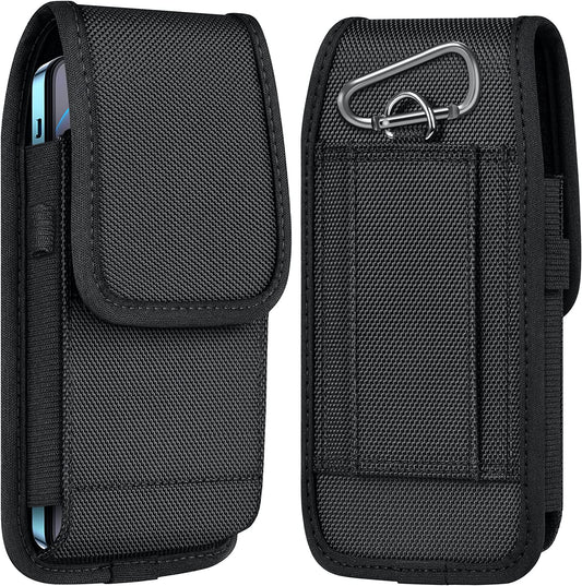 Ykooe Cell Phone Pouch Nylon Belt Holster Case Compatible with Iphone 15, 15 Pro, 14 Pro, 14, 12, 12 Pro, 11, 11 Pro, 13, 13 Pro, XR, Samsung Galaxy S20 S21 S22 S23 S10 S9, Black – L  ykooe   
