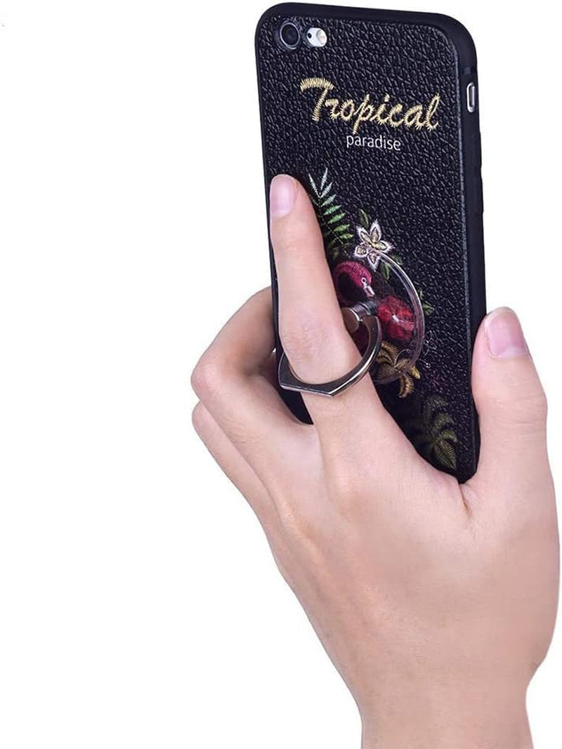 SKYPIA 4 Pack Clear Cell Phone Ring Holder Transparent Finger Grip Loop Kickstand 360 Degree Rotation Finger Ring Stand  Cellstand   