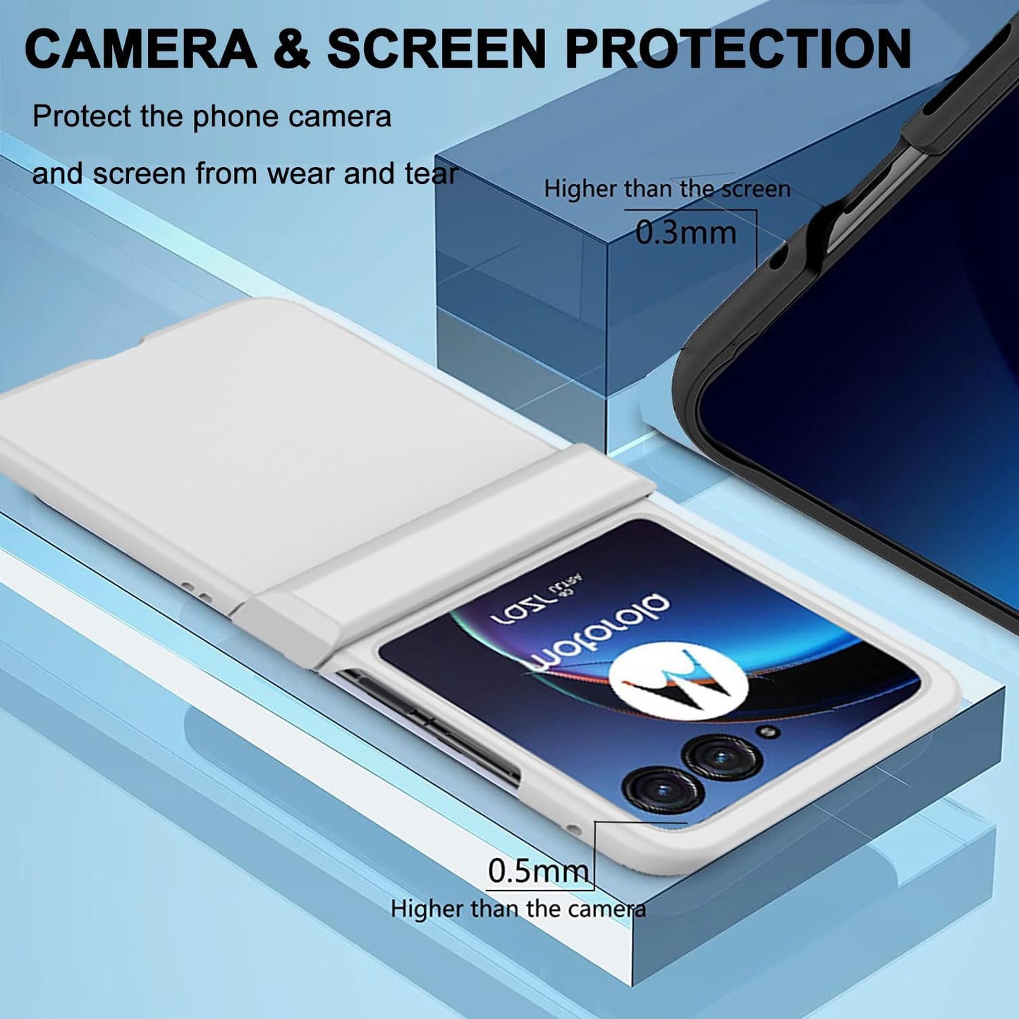 NINKI Compatible Motorola Razr plus Case 2023 with Hinge Protection,Motorola Razr+ 2023 Case Thin,Cute Hard PC Protective Phone Case for Motorola Razr 40 Ultra Case New Moto Razr plus 2023 Case White  NINKI   