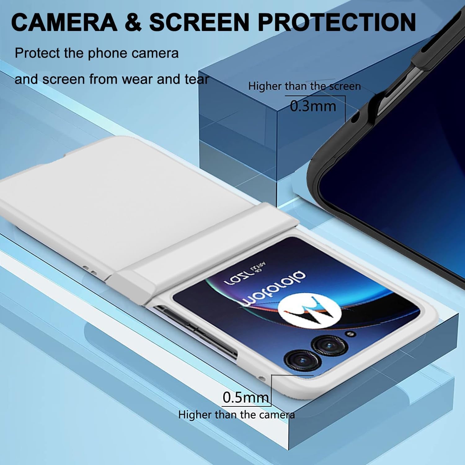 NINKI Compatible Motorola Razr plus Case 2023 with Hinge Protection,Motorola Razr+ 2023 Case Thin,Cute Hard PC Protective Phone Case for Motorola Razr 40 Ultra Case New Moto Razr plus 2023 Case White  NINKI   