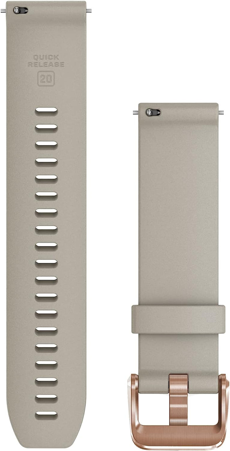 Garmin Quick Release 20 Watch Band, Light Sand Silicone with Rose Gold Hardware, (010-13114-02)  Garmin   