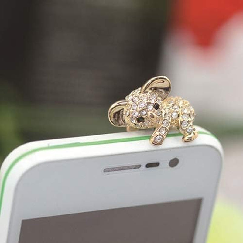 Connoworld 1 Pair 3.5Mm Universal Cell Phone Dust Plug Cute Koala Headphone Jack Stopper Gold  Connoworld   
