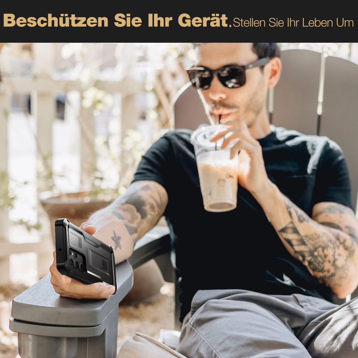 Dexnor for Samsung Galaxy S22 Ultra Case with Screen Protector,Translucent 360 Full Body Rugged Protective Shockproof Hard Cover Heavy Duty Defender Bumper for Samsung Galaxy S22 Ultra 5G 6.8''-Black  Dexnor   