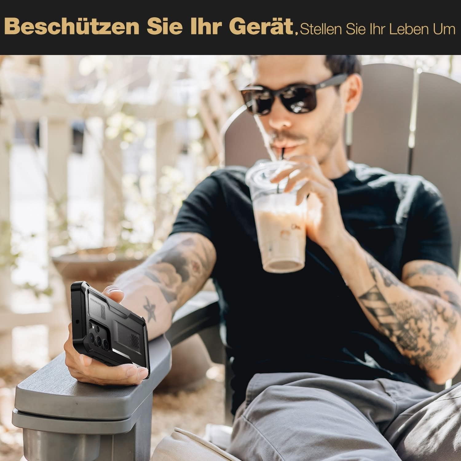 Dexnor for Samsung Galaxy S22 Ultra Case with Screen Protector,Translucent 360 Full Body Rugged Protective Shockproof Hard Cover Heavy Duty Defender Bumper for Samsung Galaxy S22 Ultra 5G 6.8''-Black  Dexnor   