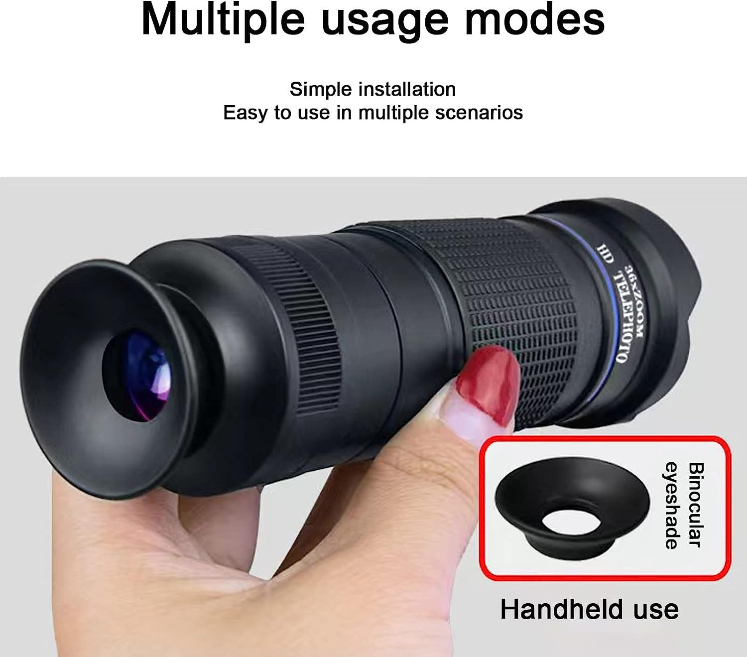 Zoom Lens for Cell Phone Camera, 36X Zoom Lens with Phone Clip, High-Definition Universal Kit for Most Phone, Good for Traveling and Outdoor Exploration, Black  NA#   