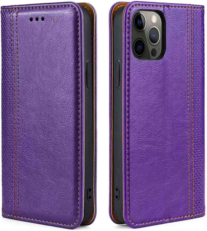 Mojiery Phone Cover Wallet Folio Case for LG G6, Premium PU Leather Slim Fit Cover for LG G6, 1 Card Slot, Exact Cutouts, Black  MojieRy Purple Lg Ms210 