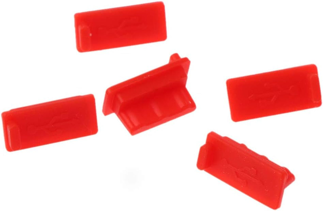 XISAOK 5PCS USB Dust Plug Charger Port Cover Cap Female Jack Interface Universal Silicone Dustproof Protector Tablet PC Notebook Laptop Powerbank Dust Plugs Black  XISAOK   