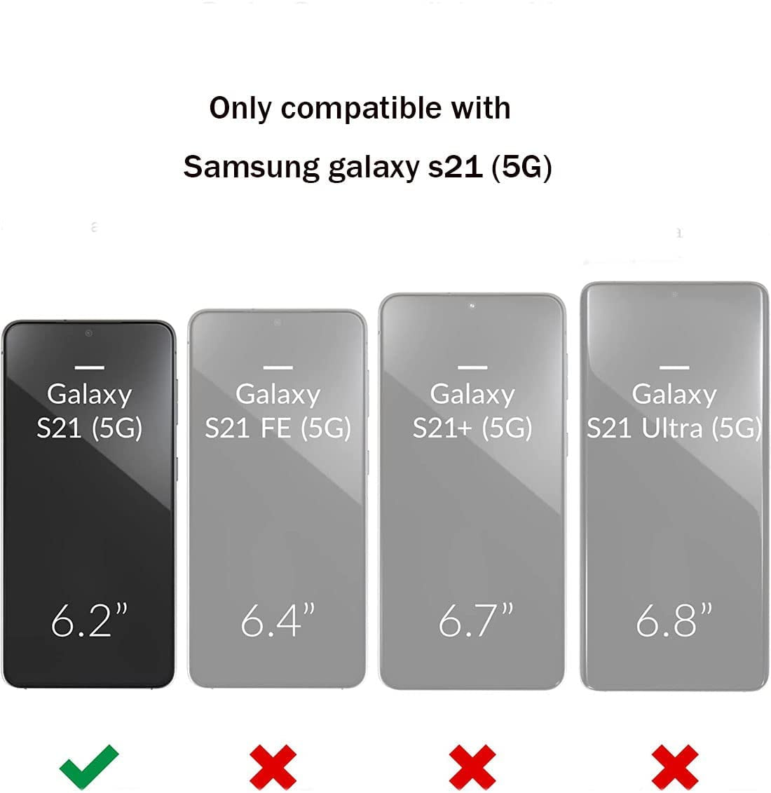 SURITCH for Samsung Galaxy S21 Clear Case 6.2" (Only), [Built-In Screen Protector] Full Body Protective Hard Shell+Soft TPU Phone Case for Samsung S21 -(Rose Gold Edge)  SURITCH   