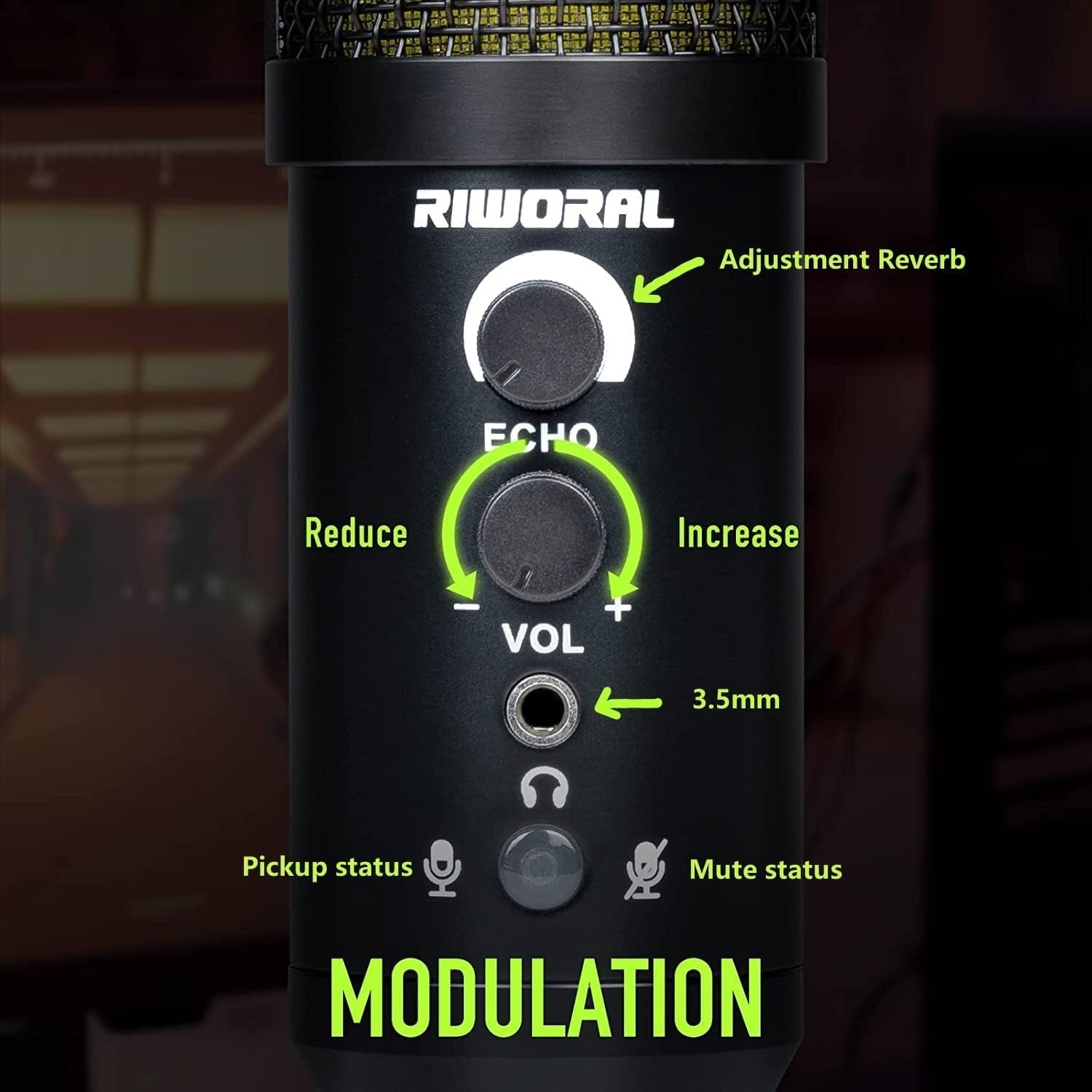 Riworal USB Microphone Gaming Microphone with Adjustable Boom Arm RGB Condenser Mic Kit Plug & Play Studio Recording Microphone for Smartphone Laptop Ps4 Ps5  Riworal   