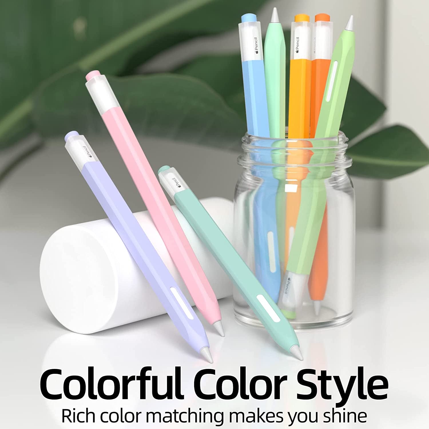 JOOSKO [3 Pack] Pencil Case for Apple Pencil 2Nd Generation Case, Classic Design, Durable Silicone Case, [With 10 Silicone Tip Cover], for Apple Pencil 2Nd Generation. (Purple, Light Blue, Pink)  JOOSKO   