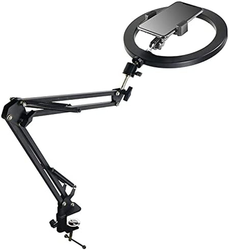 10'' Selfie Ring Light ' Tripod Stand and Phone Holder, LED Lighting with Phone Stand for Video Recording, Compatible with Cell Phones and Cameras (B)  Ruiidour   