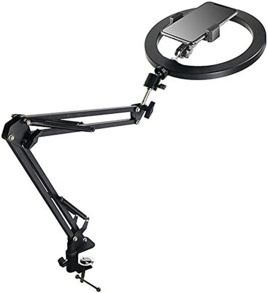 10'' Selfie Ring Light ' Tripod Stand and Phone Holder, LED Lighting with Phone Stand for Video Recording, Compatible with Cell Phones and Cameras (B)  Ruiidour   