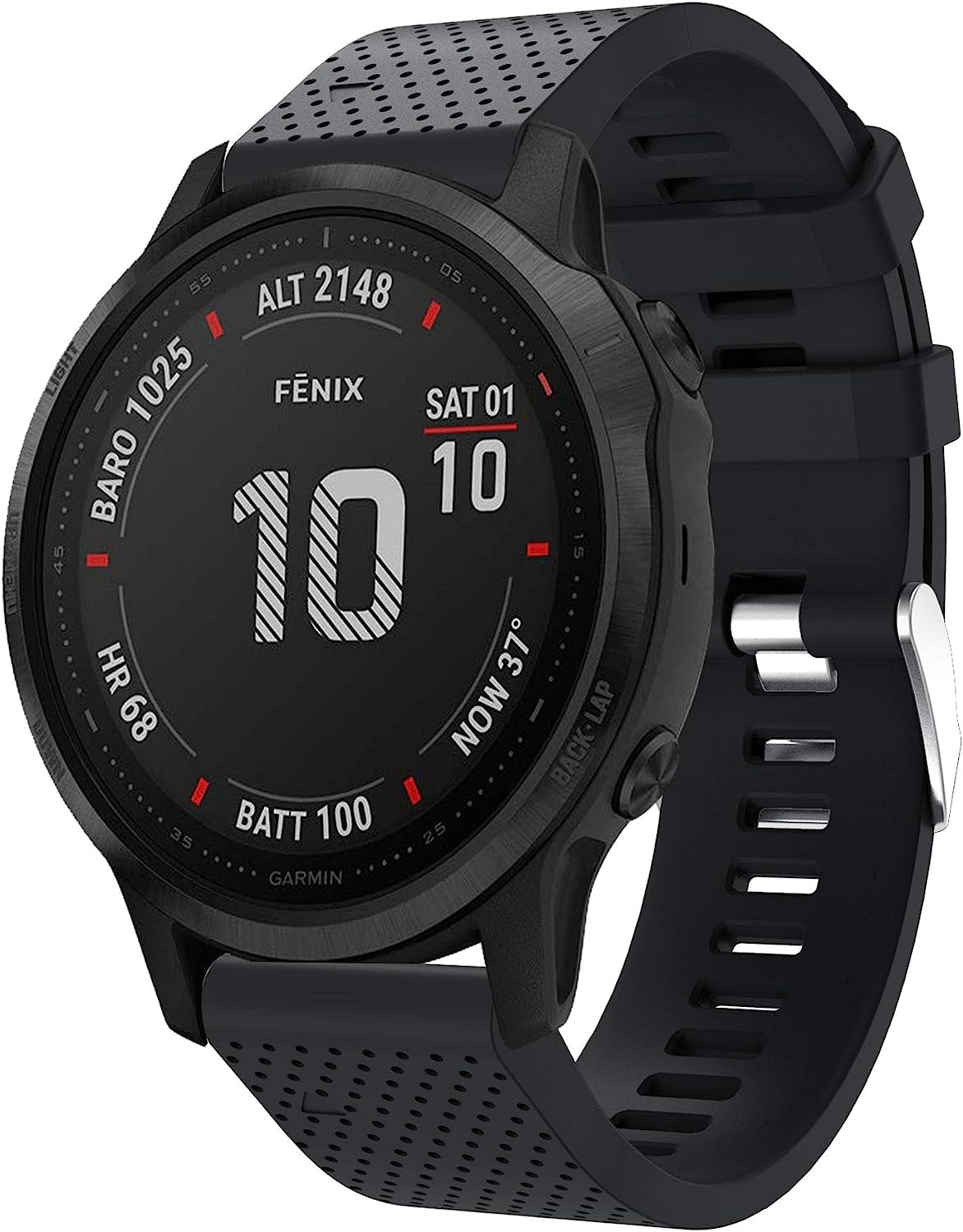 Fit for Garmin Fenix 6S Pro Watch Bands, Fenix 6S Sapphire Quick Fit 20 Watch Band Silicone Replacement Straps Accessory Band Wristbands Fit for Garmin Fenix 5S plus for Women Men (Black)  XHNee   