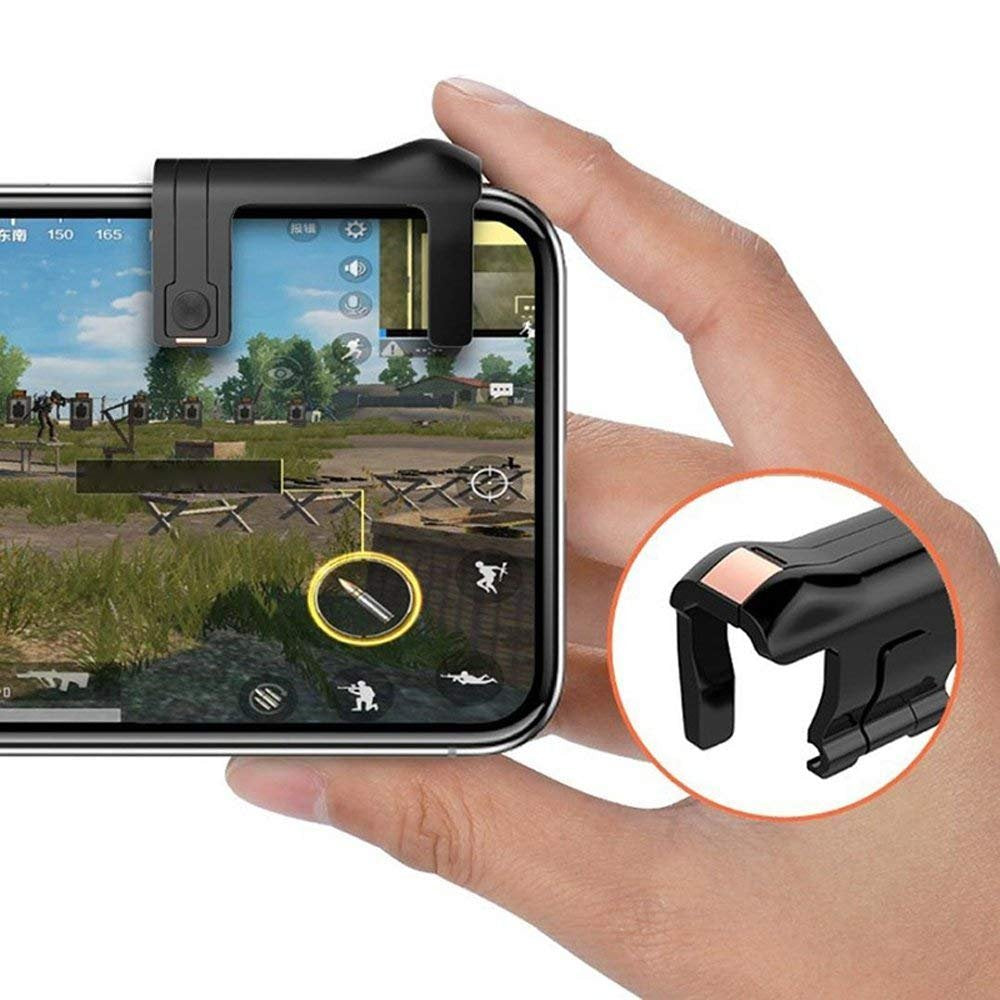 PUBG Mobile Game Controller, ELM Game Joystick Smart Phone Tablet Gaming Trigger [Upgrade Version] for Pubg/Fortnite/Rules of Survival, Cell Phone Gaming Joysticks for Android Ios(1 Pair)-Black  ELM Game   