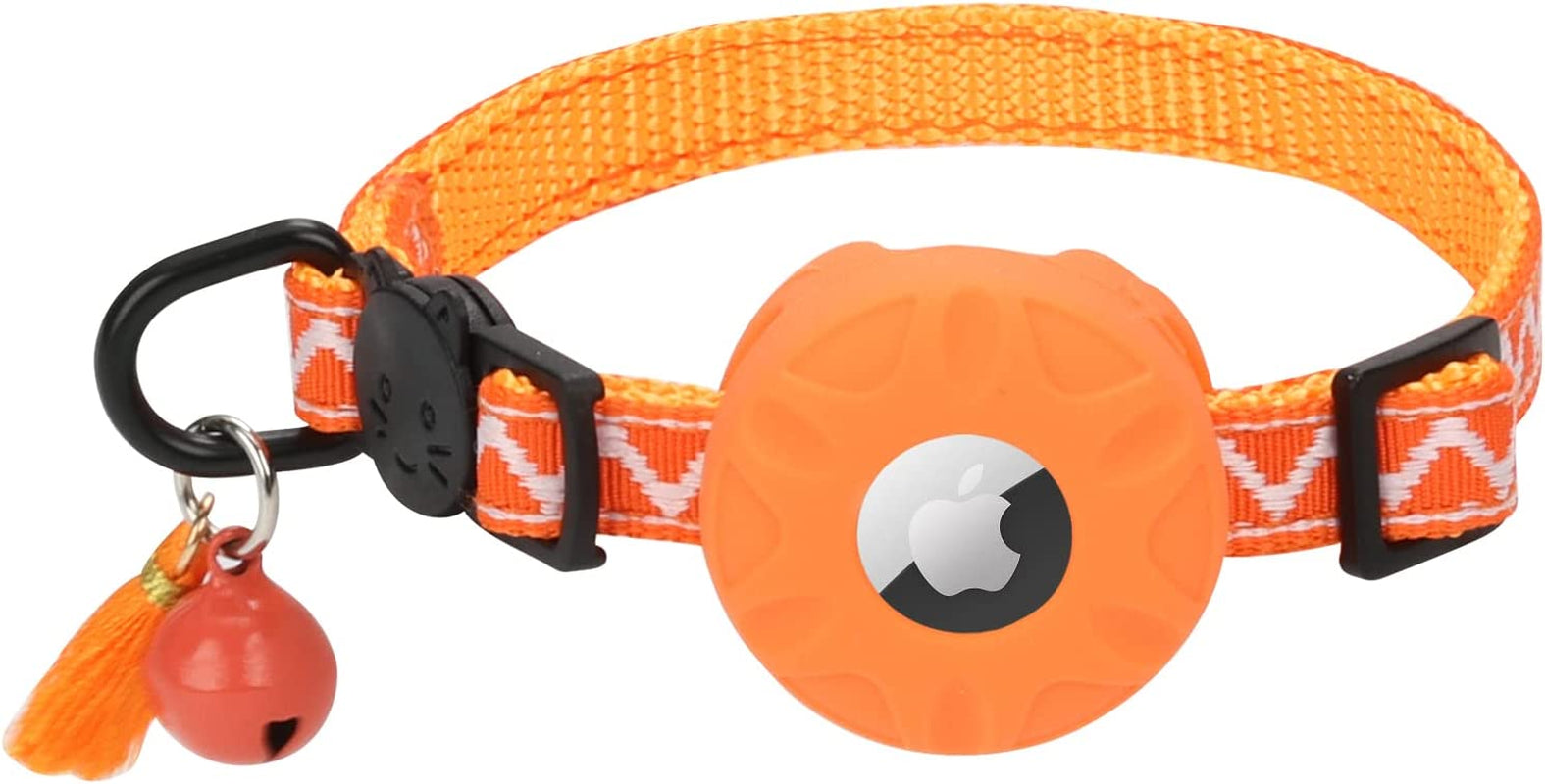 Airtag Cat Collar,Daboqed Kitten Collar Adjustable Breakaway Collar with Safety Buckle and Silicone Airtag Holder Case Compatible with Airtag Pet Collar for Female Girl Cats Male Boy Cats(Mint Green)  DaboQed Orange  