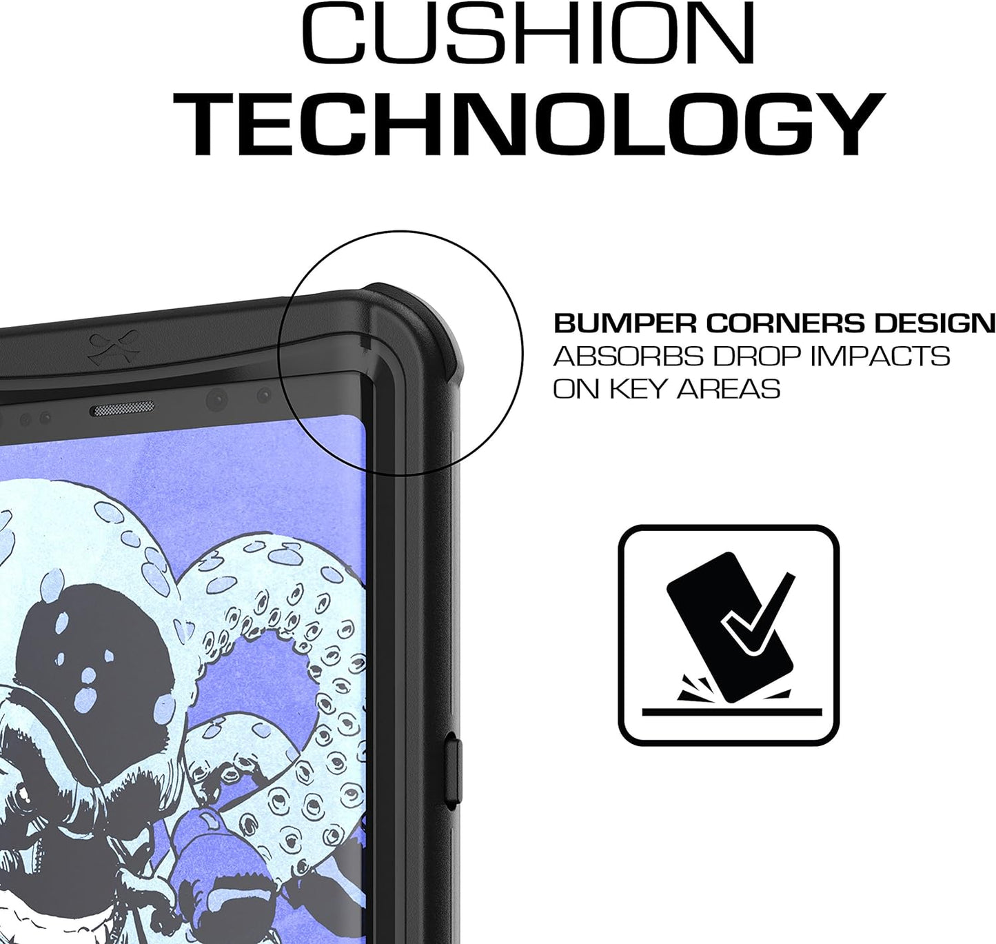 Ghostek Nautical Waterproof Galaxy Note 8 Case with Screen Protector - Slim Heavy Duty Protection (Black)  Ghostek   