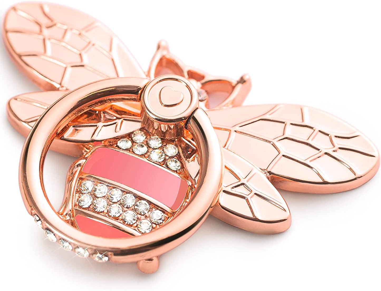 Phone Ring Holder with Crystal, Allengel Bee Phone Ring Grip Finger Kickstand, Gold Black  Allengel rosegold  