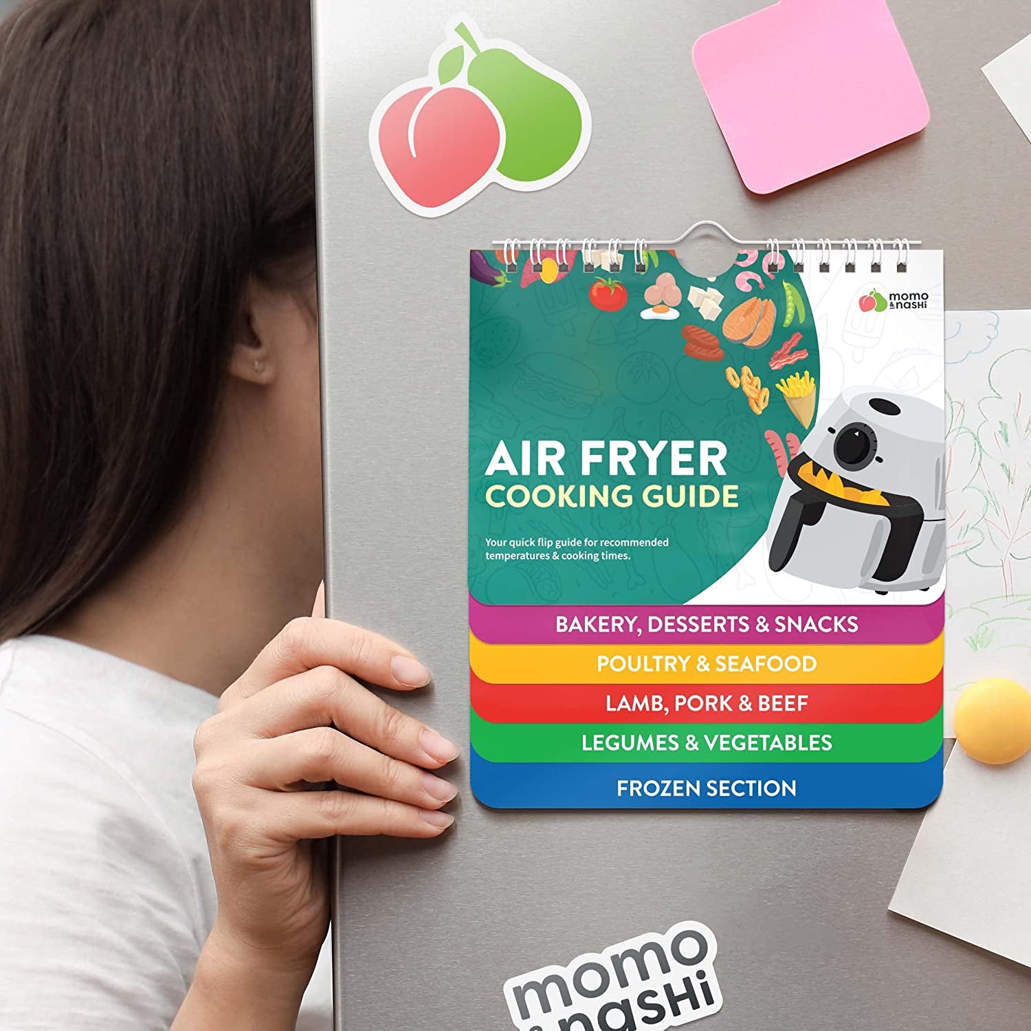 Air Fryer Cheat Sheet Magnets Cooking Guide Booklet - Air Fryer Magnetic Cheat Sheet Set Cooking Times Chart - Cookbooks Instant Air Fryer Accessories Oven Cooking Pot Temp Guide Kitchen Conversion  Momo & Nashi   