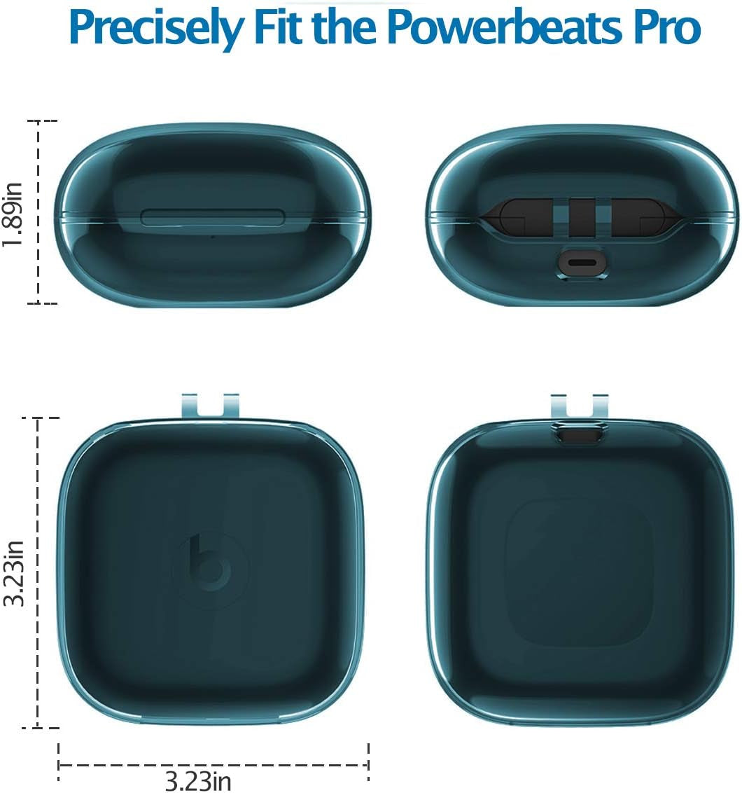 Clear Cover for Powerbeats Pro Case, KMMIN Transparent Case Cover for 2019 Newest Beats Powerbeats Pro Soft TPU Portable Shockproof Scratch-Resistant Skin with Anti-Lost Lanyard and Storage Case  KMMIN   