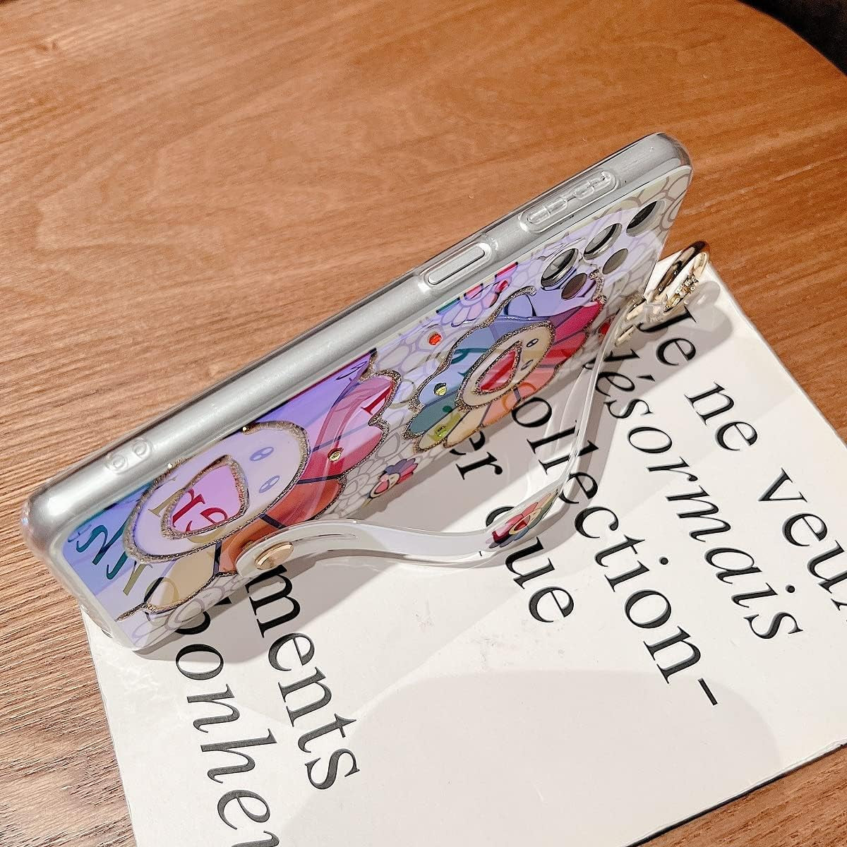 Lastma for Samsung Galaxy A53 Case 5G 6.5" Cute with Wrist Strap Kickstand Case Glitter Bling Cartoon IMD Soft TPU Shockproof Protective Phone Cases Cover for Girls and Women - Sunflower  Lastma   