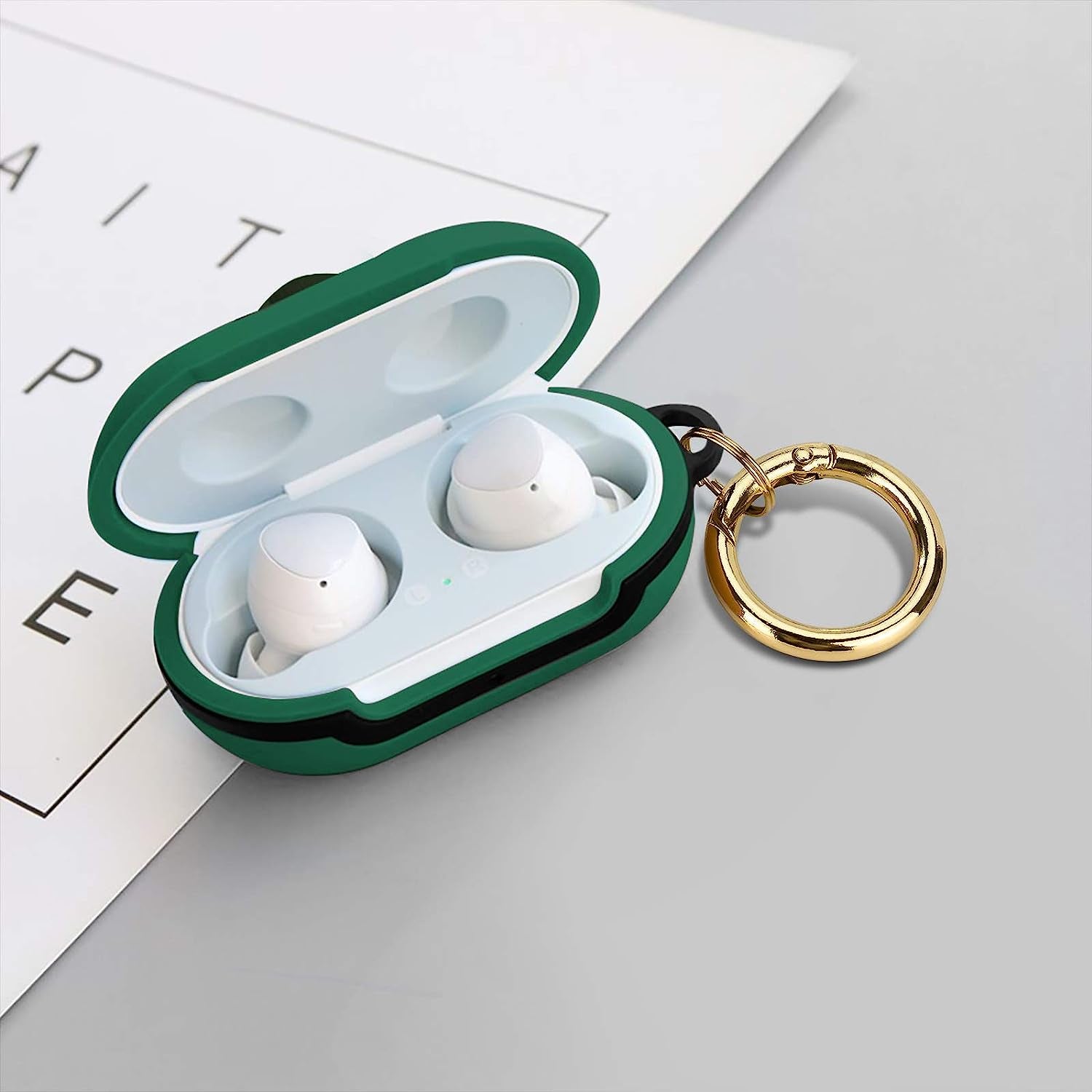 Newseego Compatible with Galaxy Buds （2019） Case, Galaxy Buds+ plus （2020） Cover Cute 3D Funny Cover Soft Silicone Cartoon Case with Gold Ring Keychain Fashion Design for Girls Teens-Avocado  Newseego   