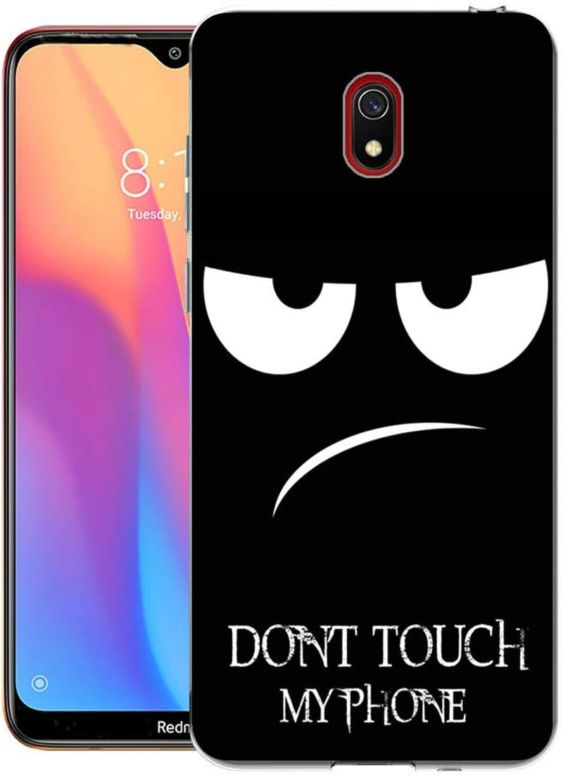 Caseexpert Xiaomi Redmi 8A Case, Pattern Soft Slim Gel Silicone TPU Back Cover Case for Xiaomi Redmi 8A Transparent  CaseExpert Don'T Touch My Phone  