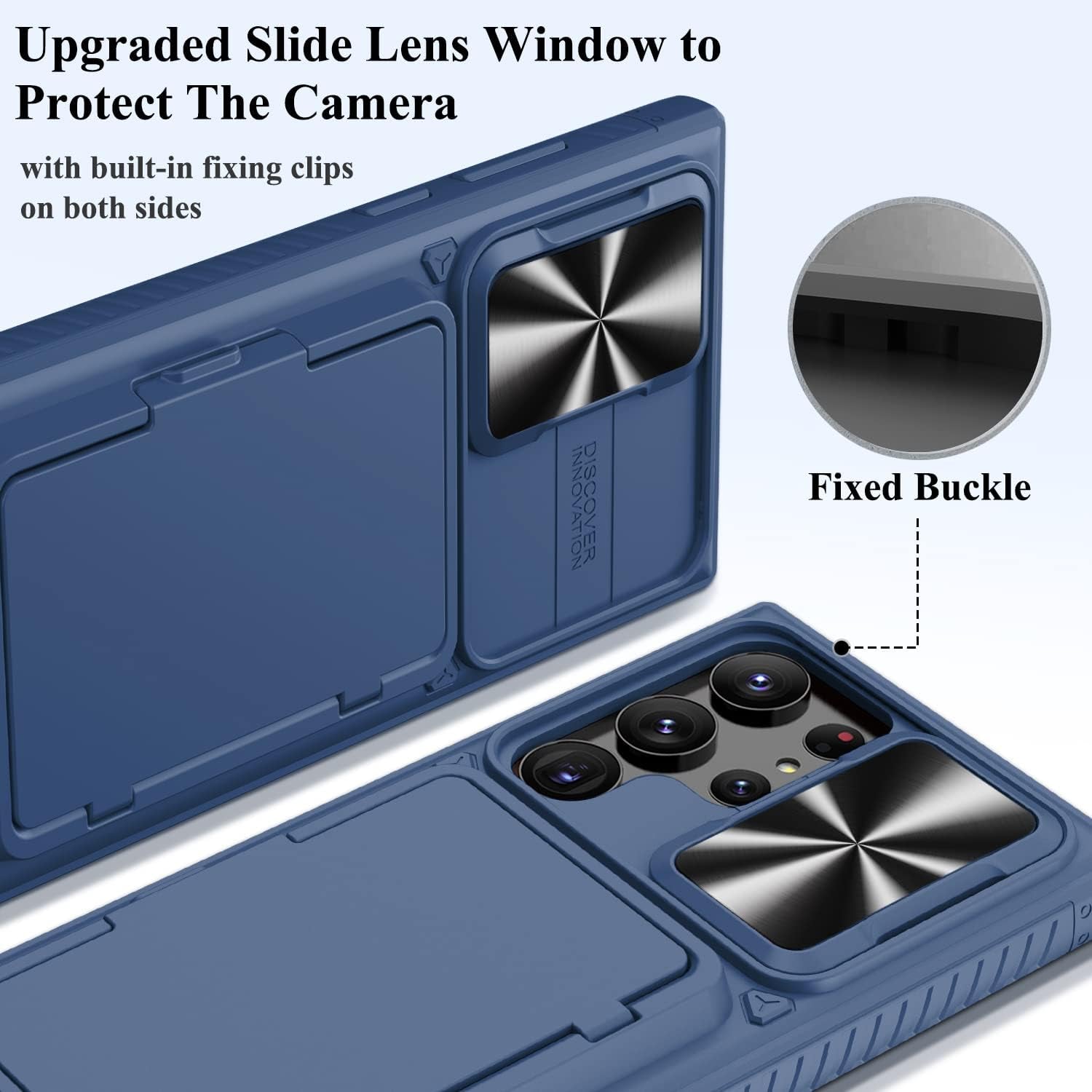 BXYJY Phone Case for Samsung Galaxy S23 Ultra with Card Holder & Kickstand & Slide Camera Cover, Protective Shockproof Phone Cover Wallet Case Compatible with Galaxy S23 Ultra 5G 2023, Blue  BXYJY   