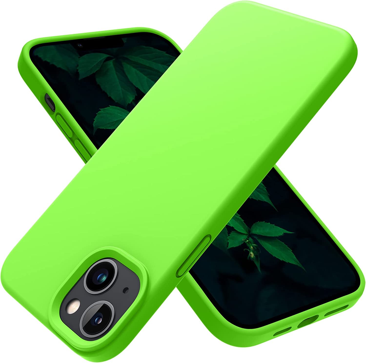 OTOFLY Designed for Iphone 14 Case, Silicone Shockproof Slim Thin Phone Case for Iphone 14 6.1 Inch (Pine Green)  OTOFLY Direct Neon Green  
