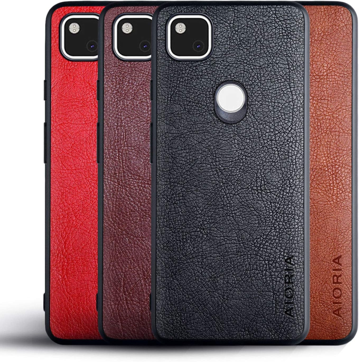 AIORIA for Google Pixel 4A Case (Not Fit 4A 5G), 5.81 Inch Premium PU Leather Cover Retro Business Design Full Protective Case for Google Pixel 4A (Brown)  AIORIA   