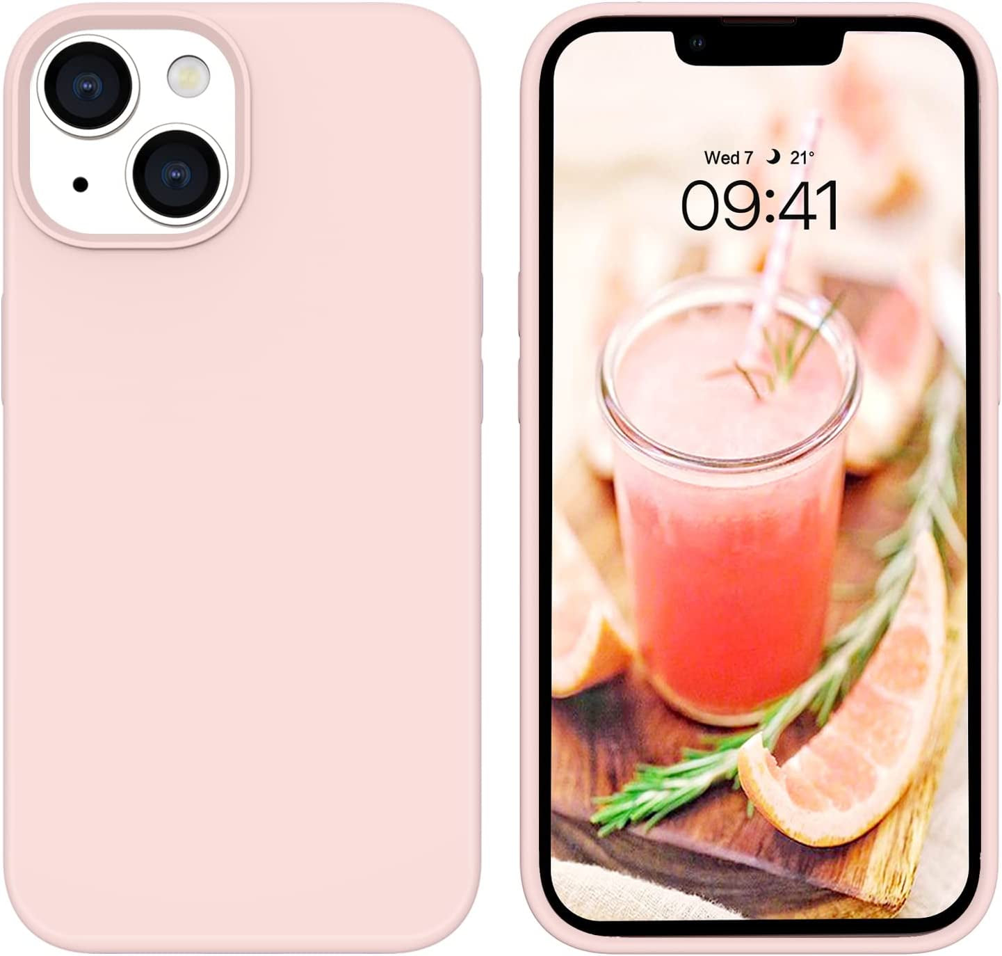 BENTOBEN Compatible with Iphone 14 Case, Liquid Silicone Gel Rubber Bumper Microfiber Lining Hard Back Shockproof Protective Phone Cover for Iphone 14 6.1",Antique White  BENTOBEN T025-Pink Sand  