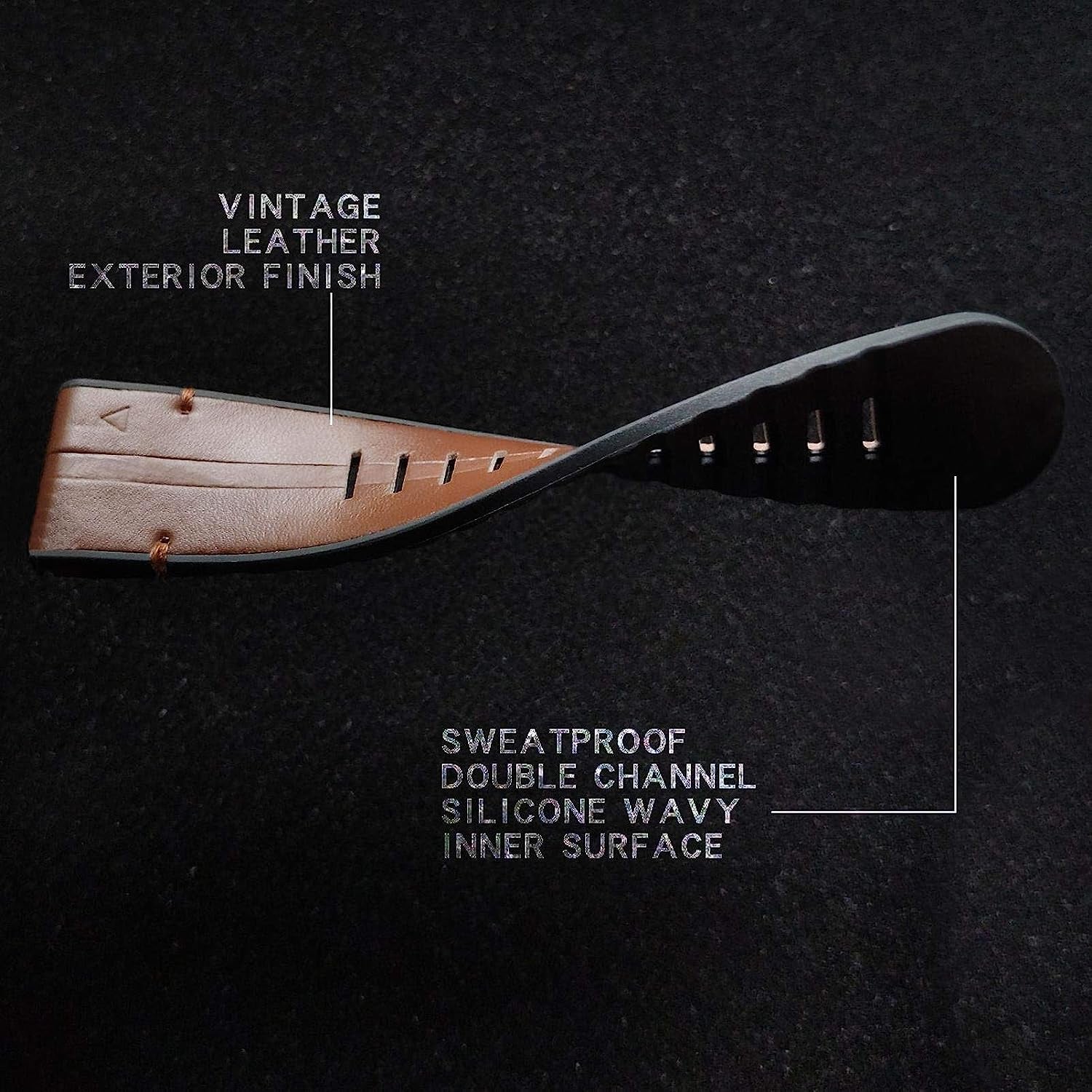 Abanen for Garmin Fenix 7X / Fenix 6X / Fenix 5X Watch Band, Quick Easy Fit 26Mm Soft Genuine Leather Hybrid Silicone Sweatproof Wristband Strap for Fenix 5X Plus,Tactix Delta,Fenix 3,Enduro  Abanen   