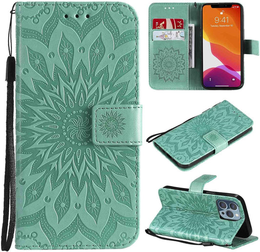 Fansipro Phone Cover Wallet Folio Case for LG G6, Premium PU Leather Slim Fit Cover for LG G6, 2 Card Slots, Exact Fitting, Green  Fansipro   