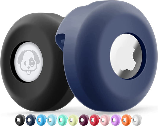 Airtag Dog Collar Holder [2 Pack] Silicone Waterproof Protective Air Tag Cat Collar Cover, Anti-Lost Locator Case for Apple Airtags Compatible with Pet Collars Loop Dogs Cats & Pets Accessories  Panzzda US   
