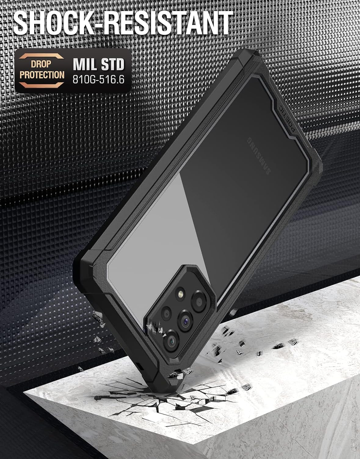 Poetic Guardian Case for Samsung Galaxy A53 5G (2022) [6FT Mil-Grade Drop Tested], Built-In Screen Protector Work with Fingerprint ID, Full Body Rugged Shockproof Cover Case, Black/Clear  Poetic   