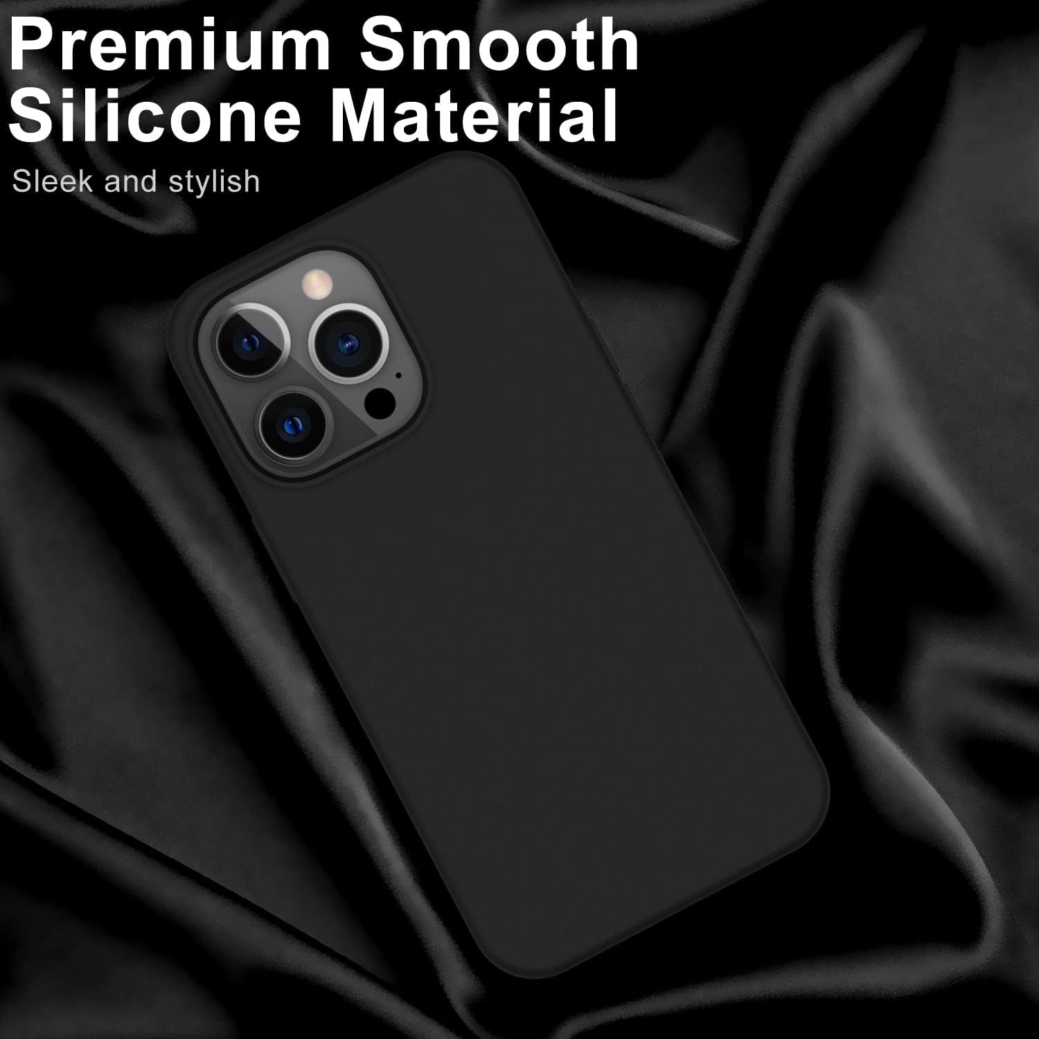 DEENAKIN Iphone 14 Pro Case with Screen Protector,Soft Flexible Silicone Gel Rubber Bumper Cover,Slim Fit Shockproof Protective Phone Case for Iphone 14 Pro 6.1" Black  DEENAKIN   