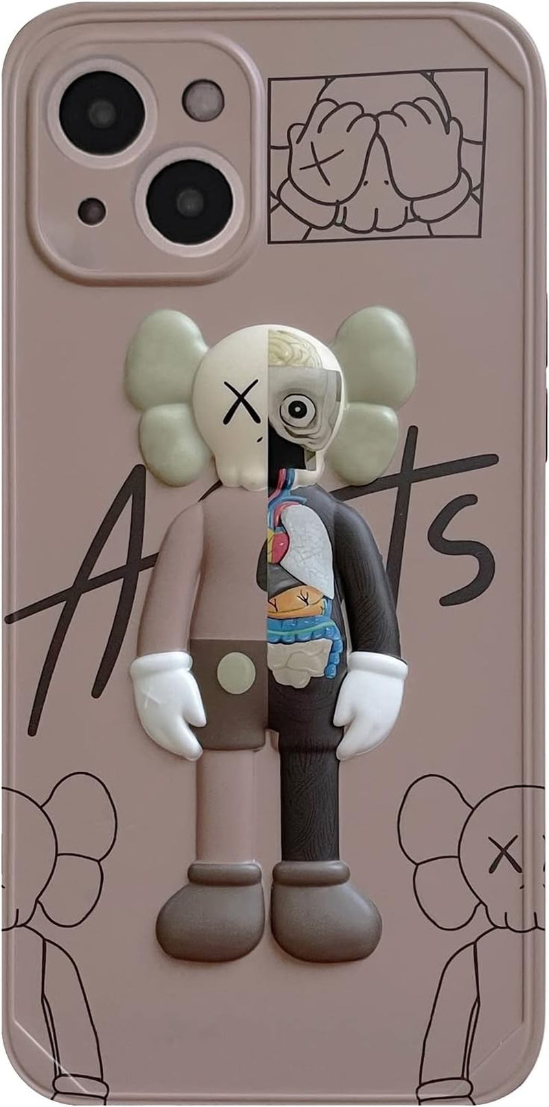 DOWINTIGER Iphone 14 plus Case Graffiti Street Fashion for Boys Kids Teens, Cartoon Hip Hop Anime Character Shockproof TPU and IMD Protection Designer Case for Iphone 14 Plus  DOWINTIGER Brown Iphone 14 Plus 