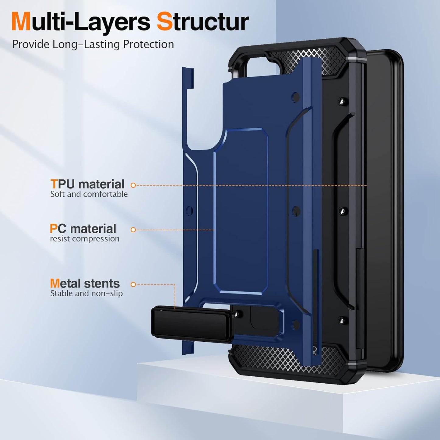 KOBBRAN Galaxy S21 plus Case for Samsung Galaxy S21 plus Case Military Grade Drop Shockproof with Metal Kickstand Stand Armor Protective Case for Galaxy S21 plus S21+ Phone Case (Blue)  KOBBRAN   