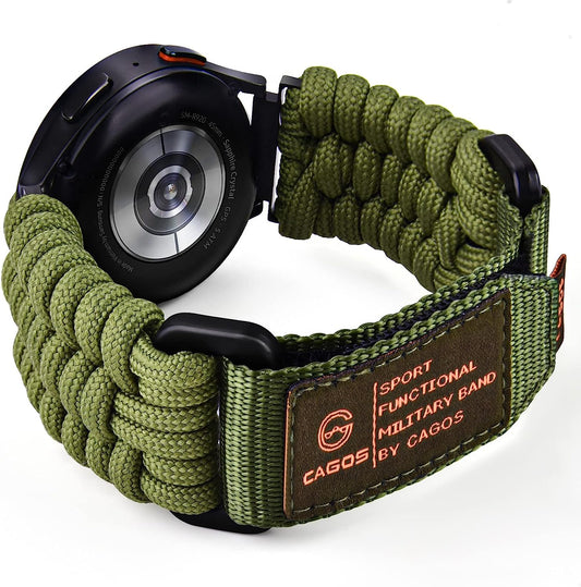CAGOS Paracord Band Compatible with Galaxy Watch 5/Galaxy Watch 4/Galaxy Watch 5 Pro/Galaxy Watch 4 Classic/Galaxy Watch 3, Rugged Survival Nylon Strap Braided Sport Loop for Galaxy Watch 40Mm 41Mm 42Mm 44Mm 45Mm 46Mm Men  CAGOS   